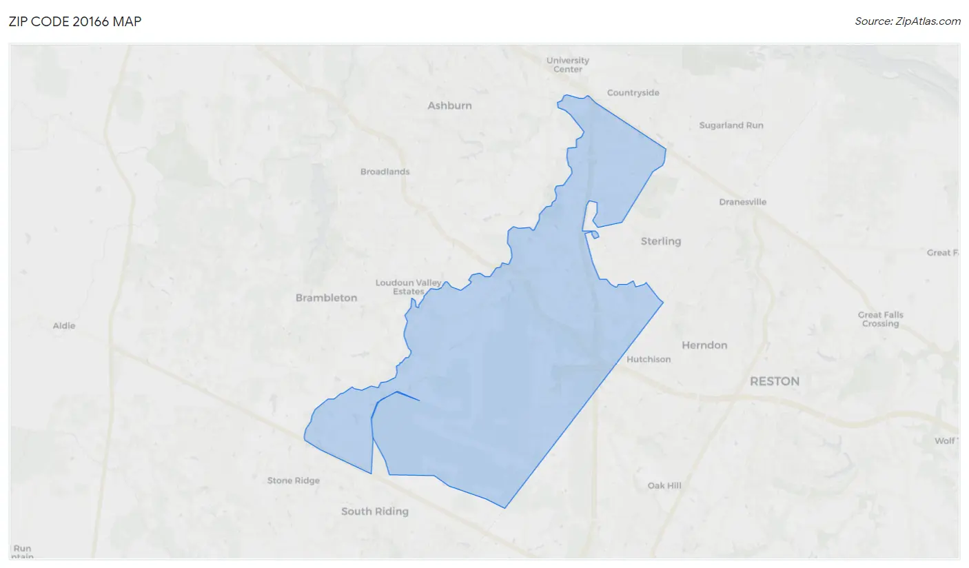 Zip Code 20166 Map