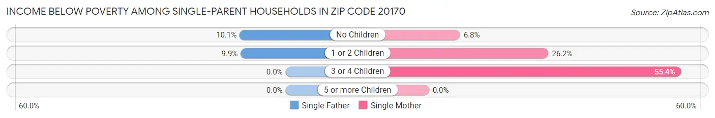 Income Below Poverty Among Single-Parent Households in Zip Code 20170