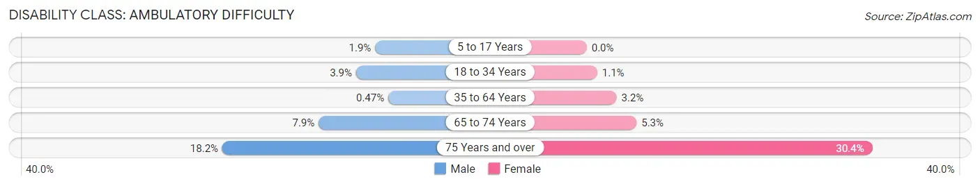 Disability in Zip Code 20190: <span>Ambulatory Difficulty</span>