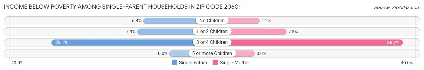 Income Below Poverty Among Single-Parent Households in Zip Code 20601