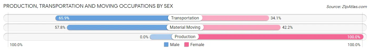 Production, Transportation and Moving Occupations by Sex in Zip Code 20607