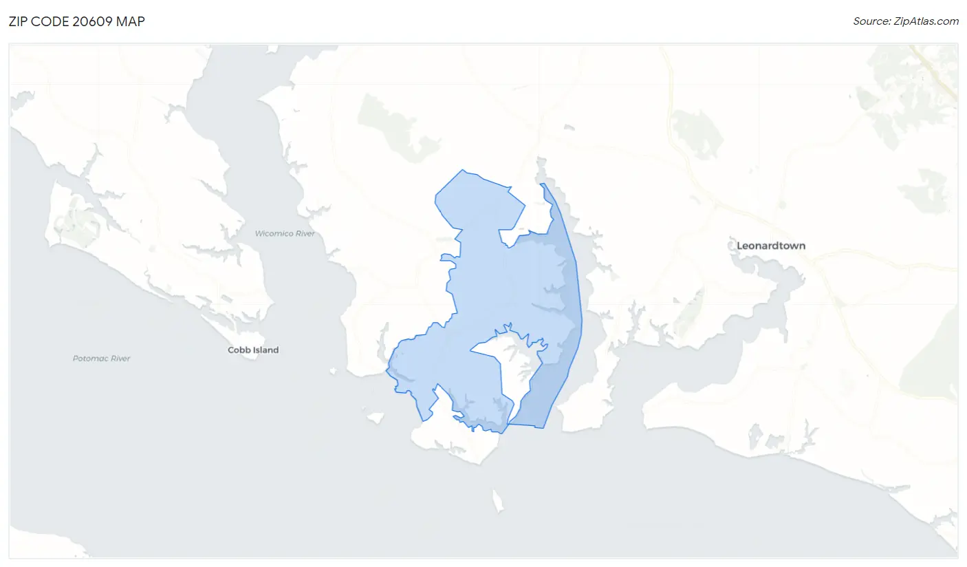Zip Code 20609 Map