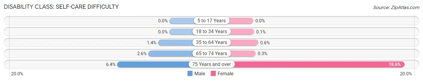 Disability in Zip Code 20639: <span>Self-Care Difficulty</span>