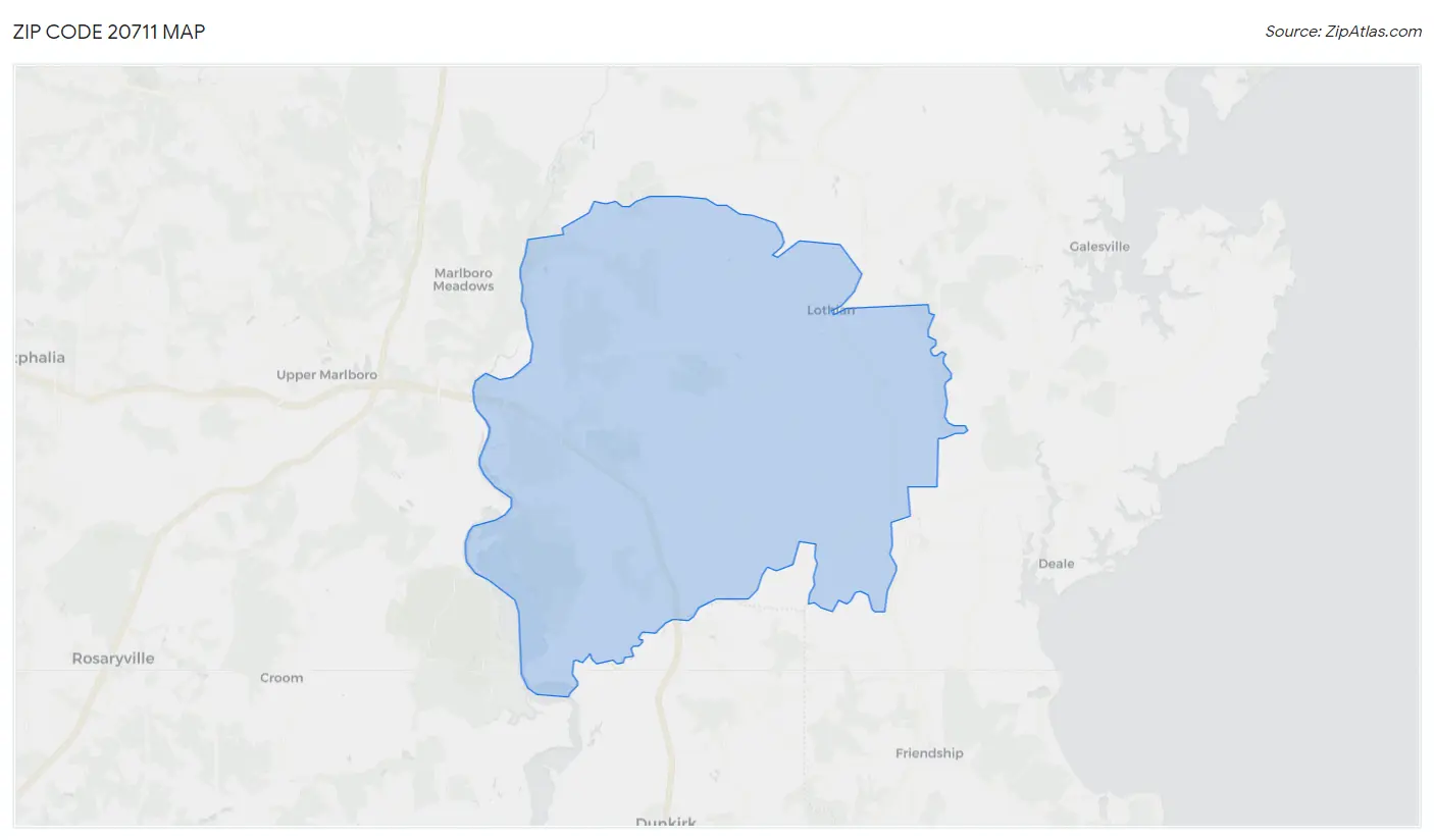 Zip Code 20711 Map