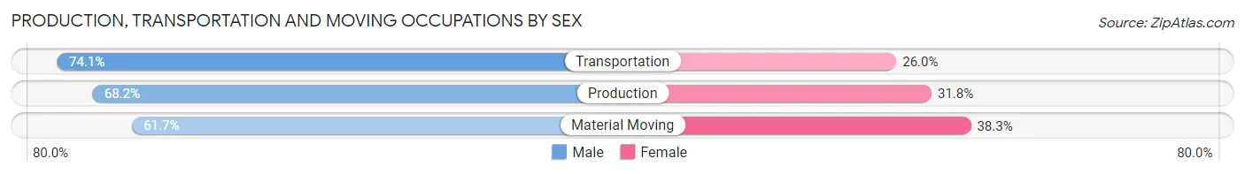 Production, Transportation and Moving Occupations by Sex in Zip Code 20723