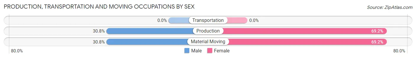 Production, Transportation and Moving Occupations by Sex in Zip Code 20733