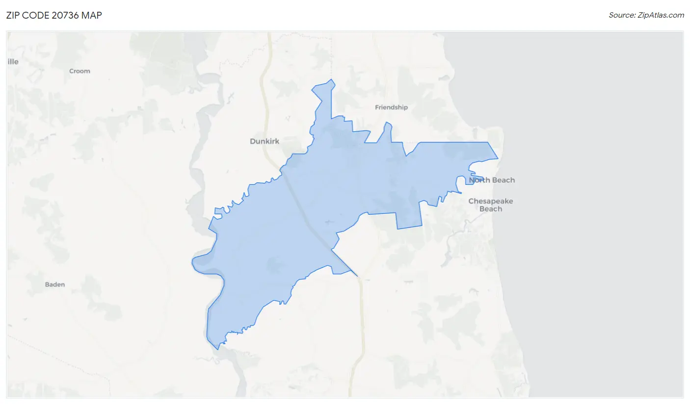 Zip Code 20736 Map