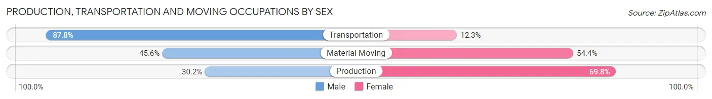 Production, Transportation and Moving Occupations by Sex in Zip Code 20737