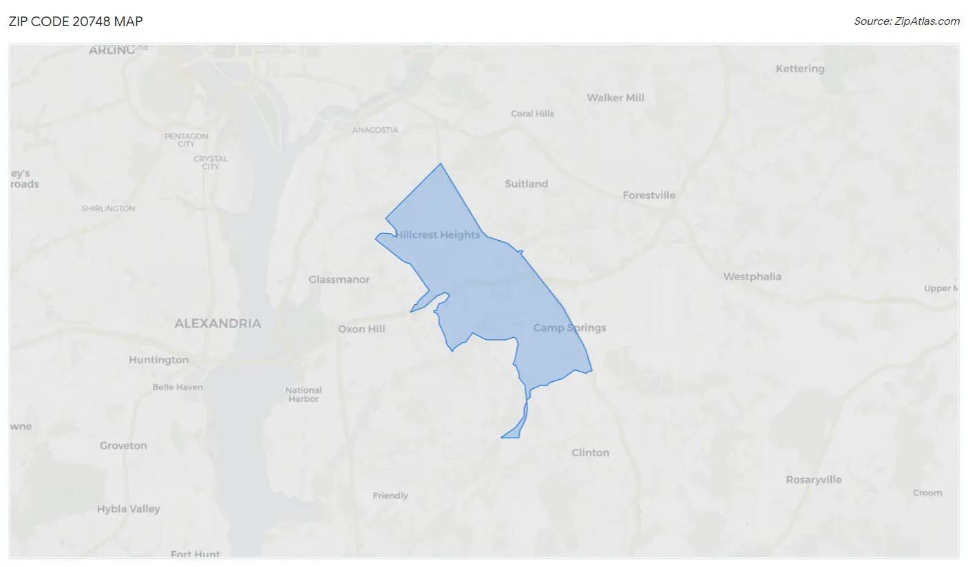 Zip Code 20748 Map