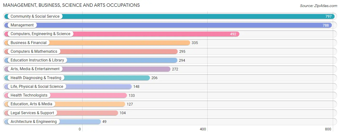 Management, Business, Science and Arts Occupations in Zip Code 20781