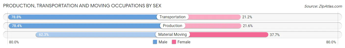 Production, Transportation and Moving Occupations by Sex in Zip Code 20785