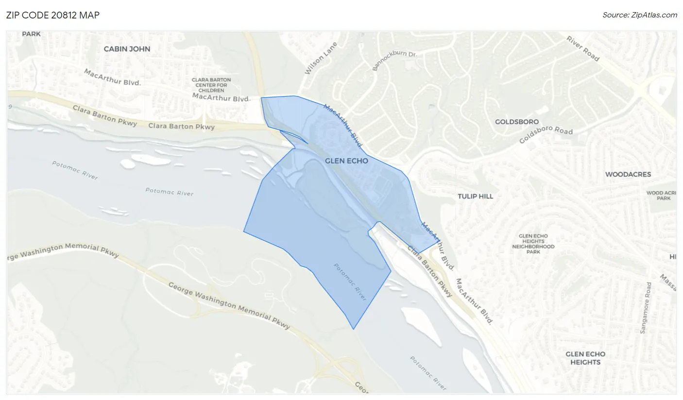 Zip Code 20812 Map