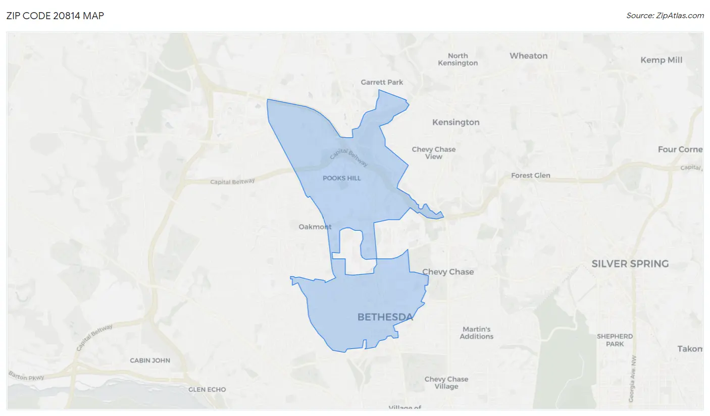 Zip Code 20814 Map