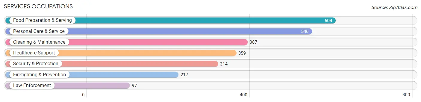 Services Occupations in Zip Code 20876