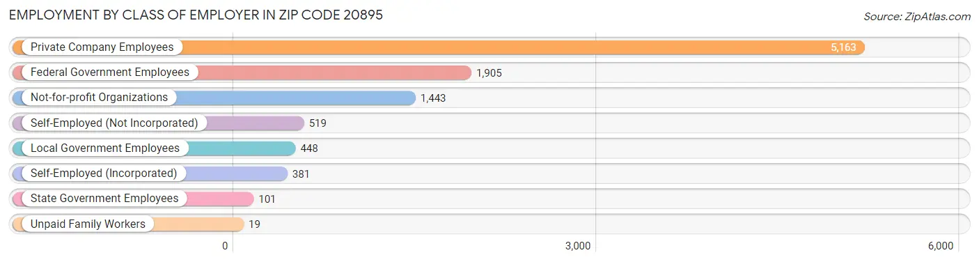 Employment by Class of Employer in Zip Code 20895