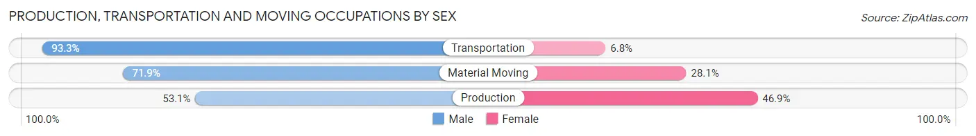 Production, Transportation and Moving Occupations by Sex in Zip Code 20901