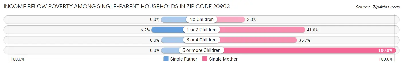 Income Below Poverty Among Single-Parent Households in Zip Code 20903