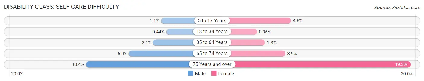 Disability in Zip Code 20904: <span>Self-Care Difficulty</span>