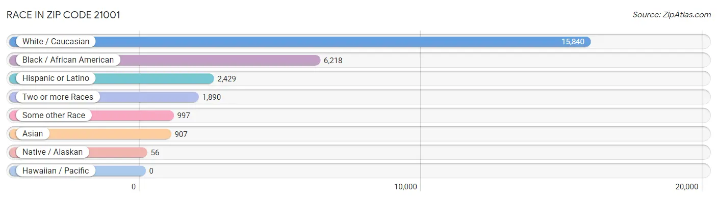 Race in Zip Code 21001