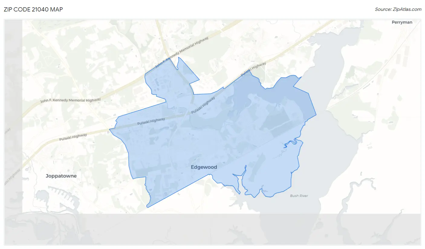 Zip Code 21040 Map