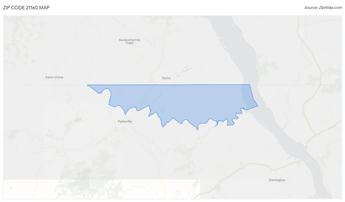 Zip Code 21160 Map