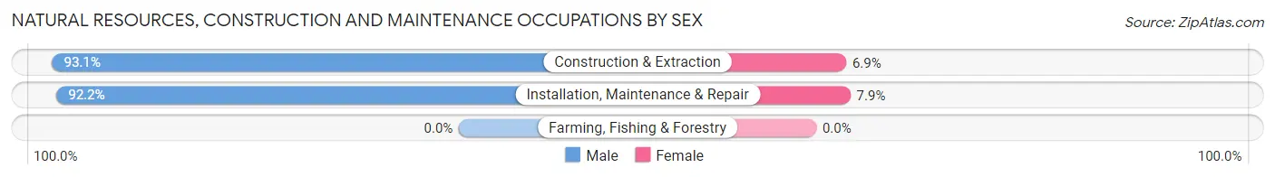 Natural Resources, Construction and Maintenance Occupations by Sex in Zip Code 21201