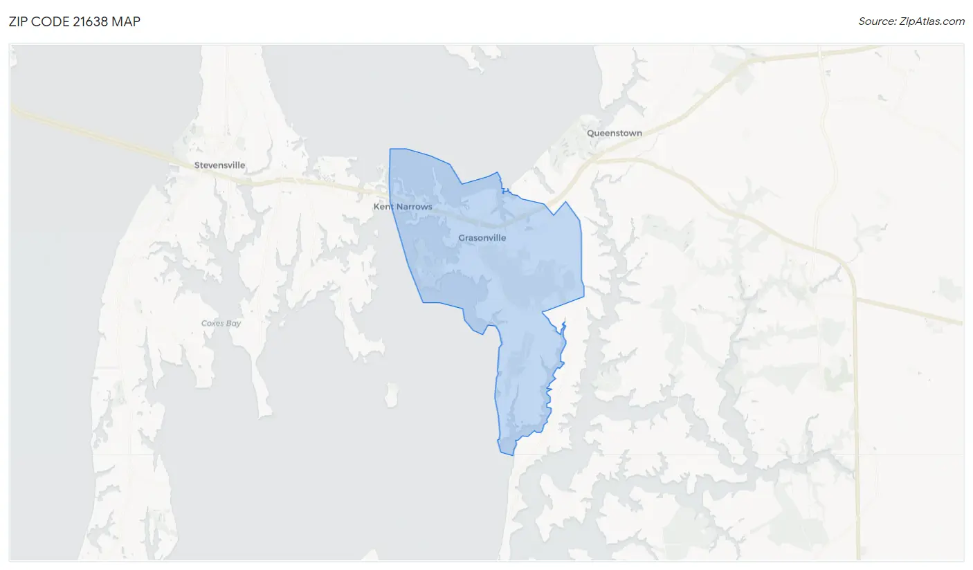 Zip Code 21638 Map