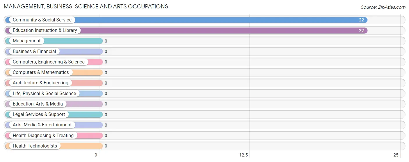 Management, Business, Science and Arts Occupations in Zip Code 21644