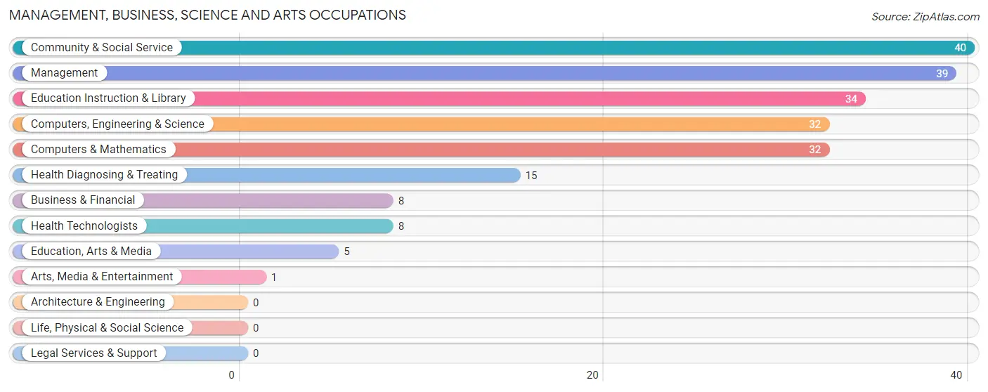 Management, Business, Science and Arts Occupations in Zip Code 21649