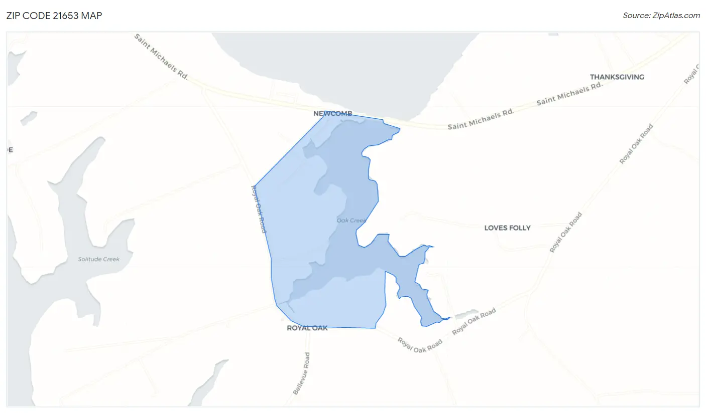 Zip Code 21653 Map