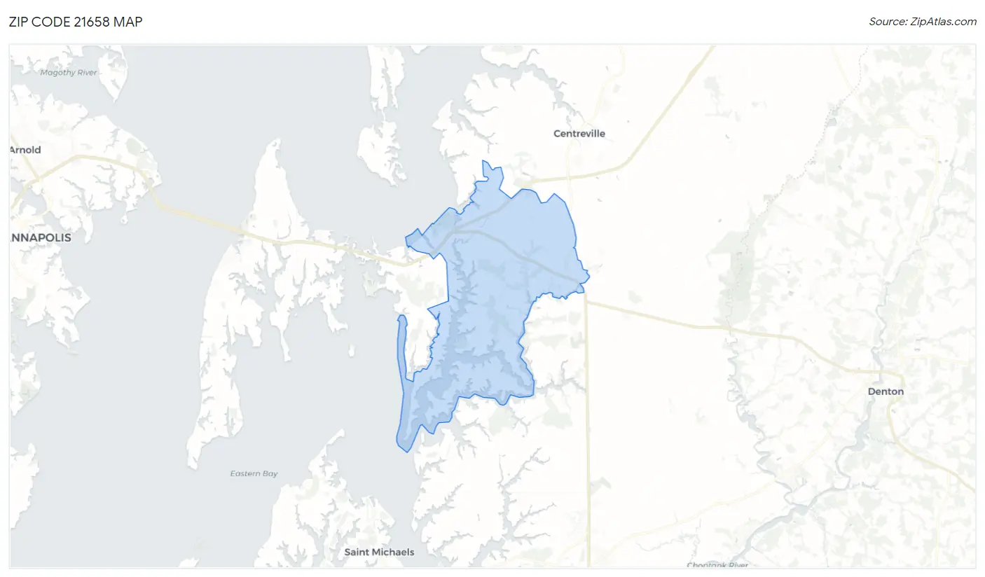 Zip Code 21658 Map