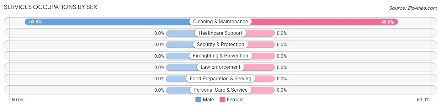 Services Occupations by Sex in Zip Code 21723