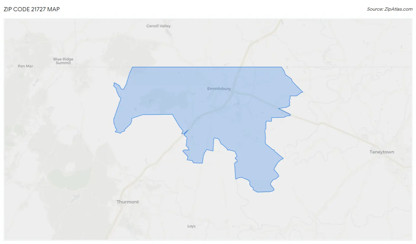 Zip Code 21727 Map