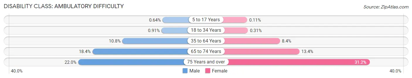 Disability in Zip Code 21742: <span>Ambulatory Difficulty</span>