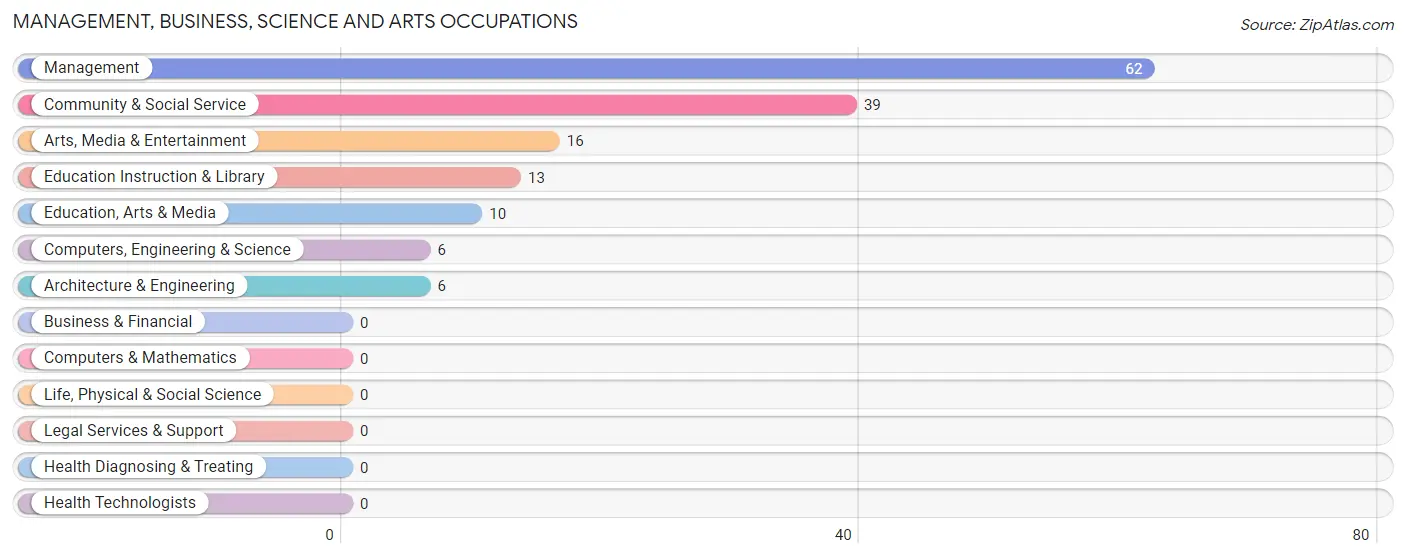 Management, Business, Science and Arts Occupations in Zip Code 21829