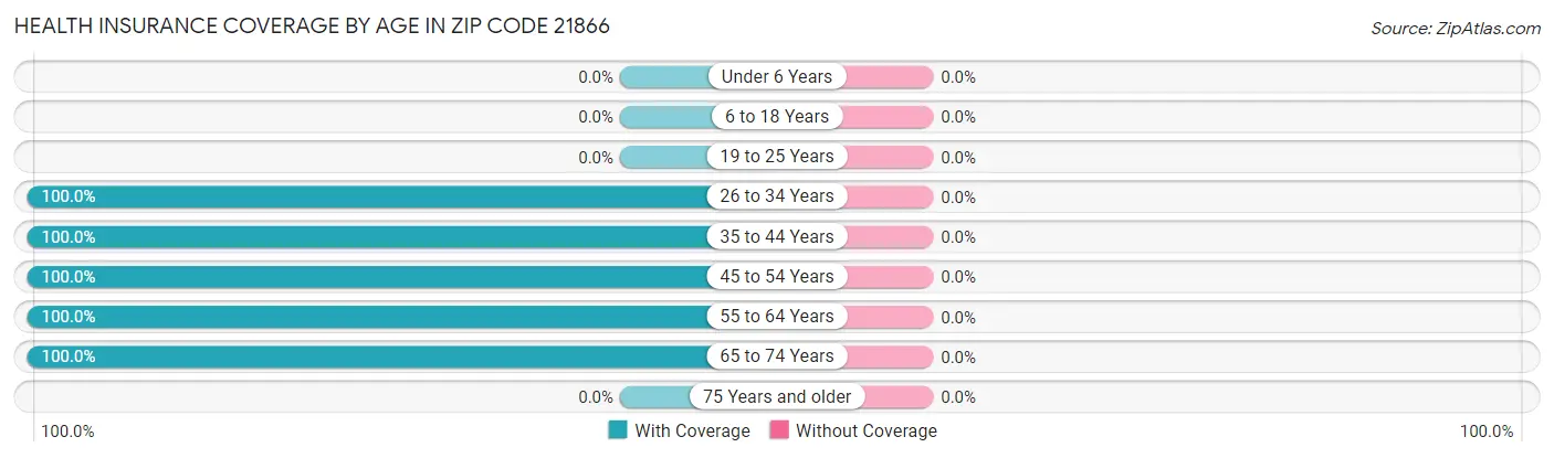 Health Insurance Coverage by Age in Zip Code 21866