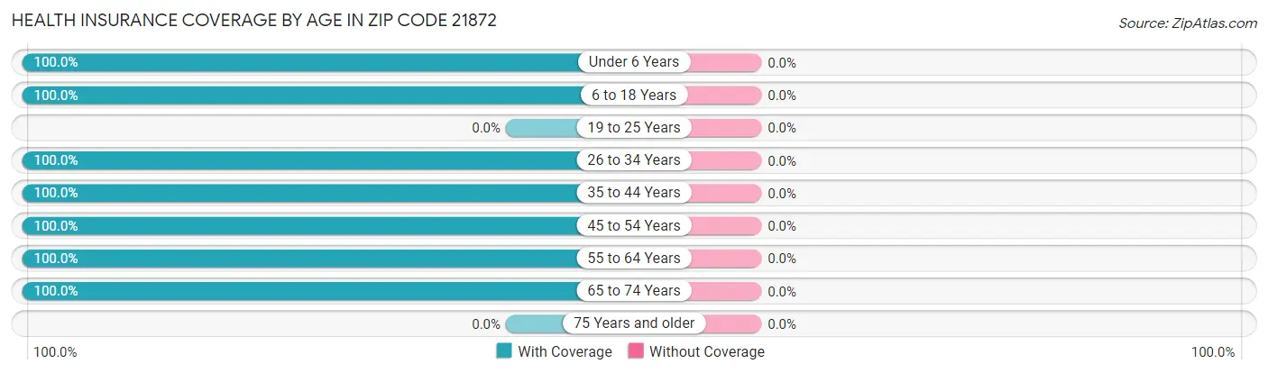 Health Insurance Coverage by Age in Zip Code 21872