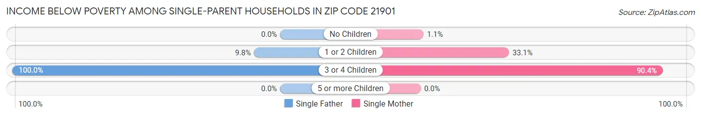 Income Below Poverty Among Single-Parent Households in Zip Code 21901