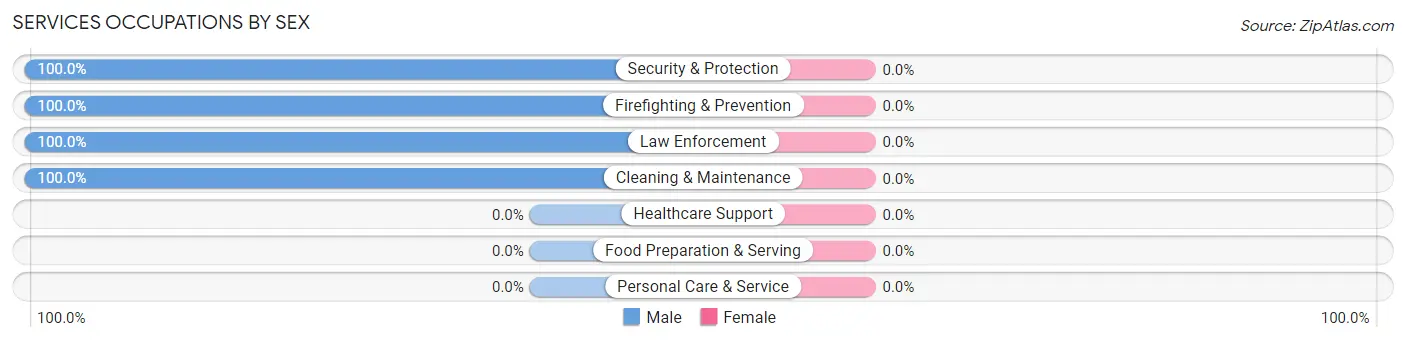 Services Occupations by Sex in Zip Code 21912