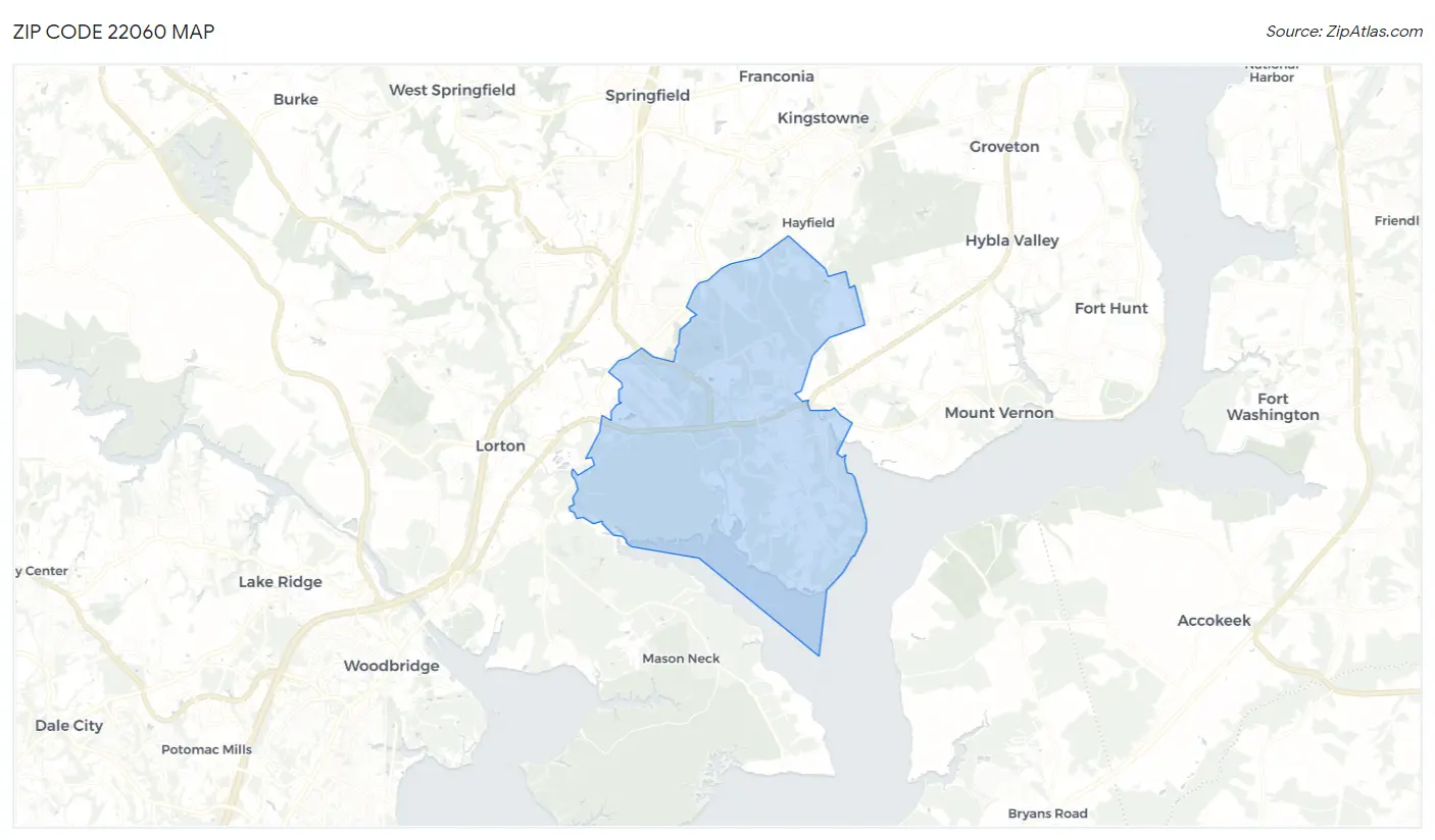 Zip Code 22060 Map