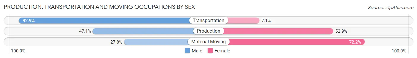 Production, Transportation and Moving Occupations by Sex in Zip Code 22066