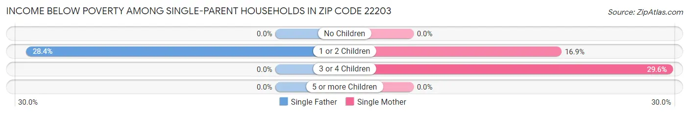 Income Below Poverty Among Single-Parent Households in Zip Code 22203