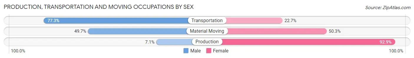 Production, Transportation and Moving Occupations by Sex in Zip Code 22203