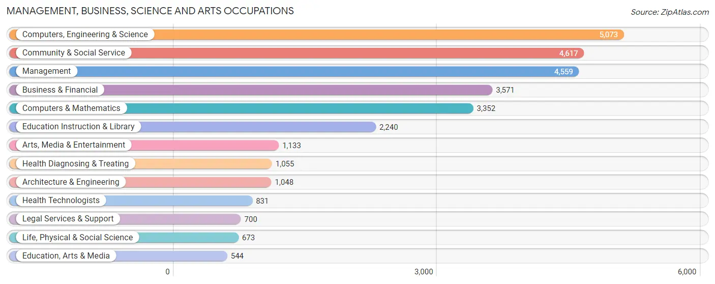 Management, Business, Science and Arts Occupations in Zip Code 22204