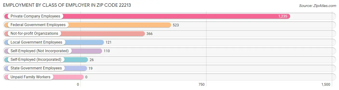 Employment by Class of Employer in Zip Code 22213