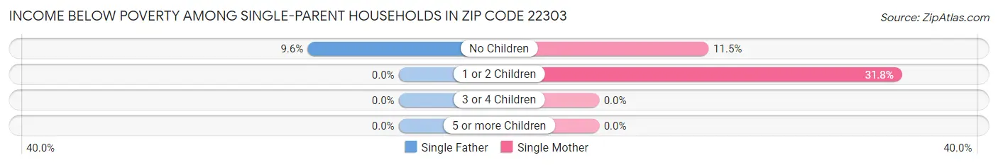 Income Below Poverty Among Single-Parent Households in Zip Code 22303