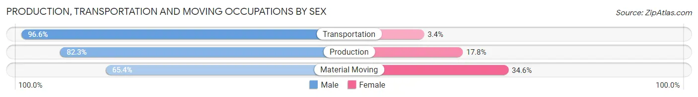 Production, Transportation and Moving Occupations by Sex in Zip Code 22311