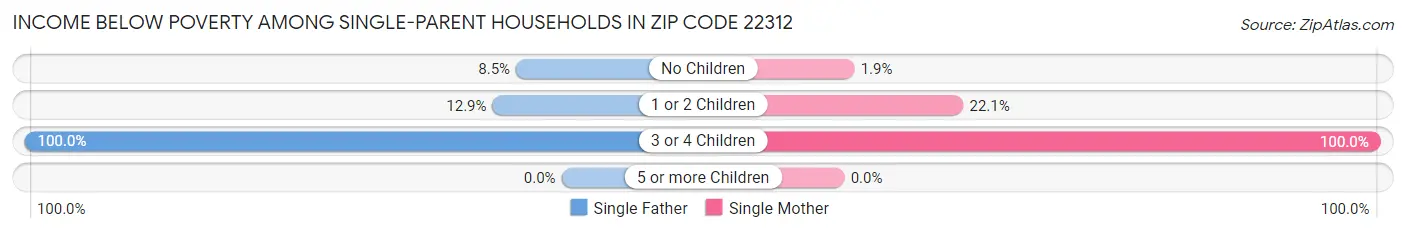 Income Below Poverty Among Single-Parent Households in Zip Code 22312
