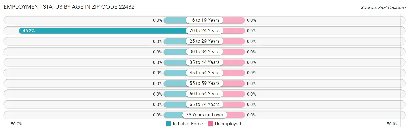 Employment Status by Age in Zip Code 22432