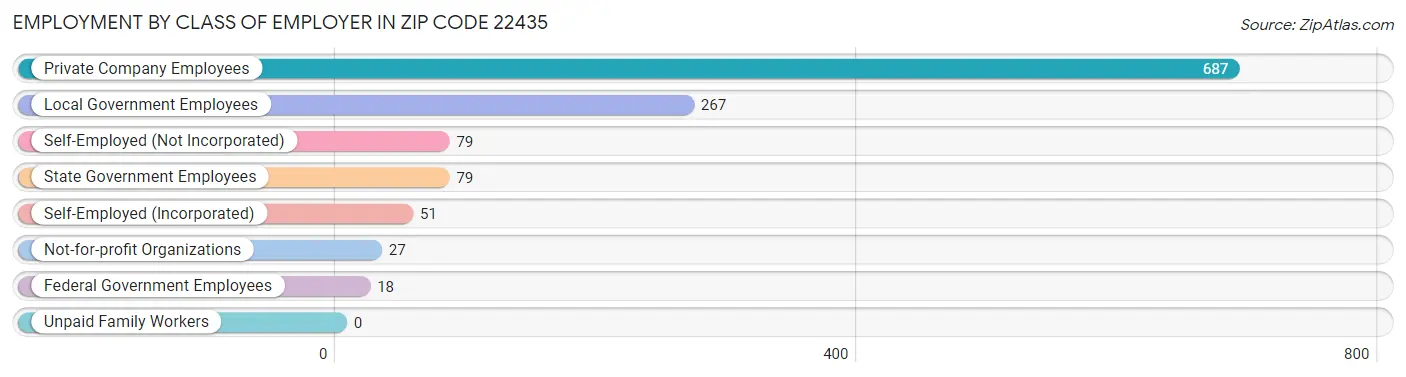 Employment by Class of Employer in Zip Code 22435